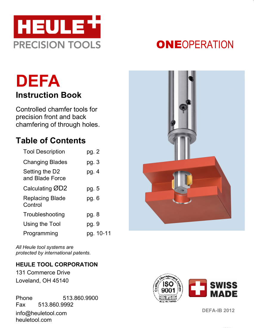 DEFA Instruction Book PDF Preview